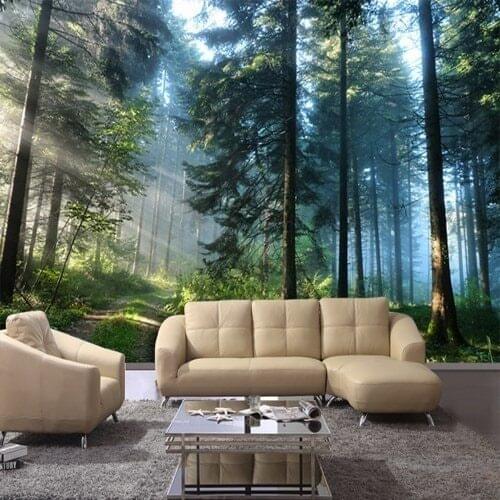 Custom 3D Photo Wallpaper Sticker Dark Forest Wall Decal Vinyl Wall Stickers Wall Decorations Living Room Poster Mural