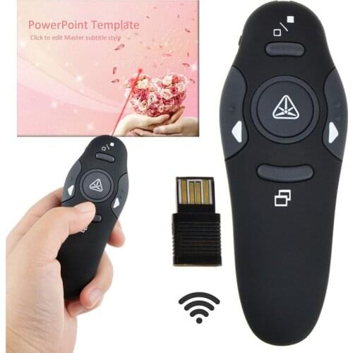 2.4GHz Wireless Presenter Red Laser Pointers Pen USB Receiver RF Remote Control Page Turn PPT Powerpoint Presentation