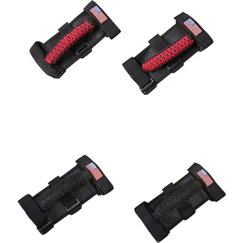 Roll Bar Paracord Grab Handles Grip Handles for Jeep Wrangler JK TJ JL CJ YJ 1987-2020 JT UTV ATV, Flag