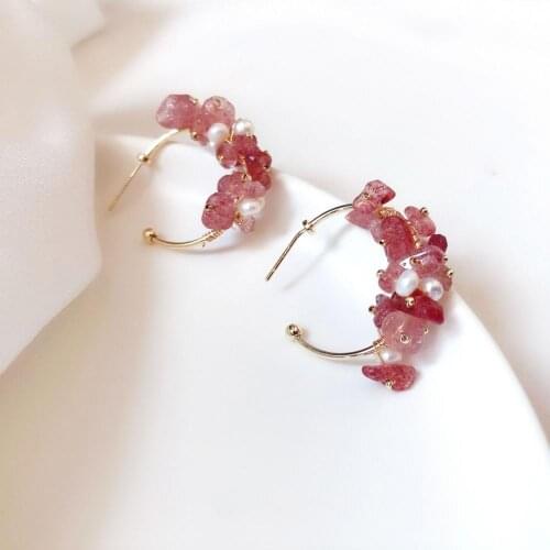 S925 Silver Needle Pearl Stud Earrings for Women Pink Crystal Coated Gold Fashion Earrings Fine Jewelry Elegant Pearl Earring