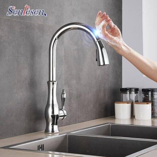 Senlesen Sensor Chrome Touch Kitchen Faucet Sensitive Smart Touch Kitchen Tap Kitchen Two Modes Water Outlets