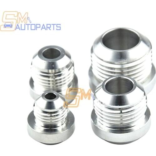 Silver AN6 AN8 AN10 AN12 Aluminum Male Weld Bung Adapter Fitting Round Base Connector