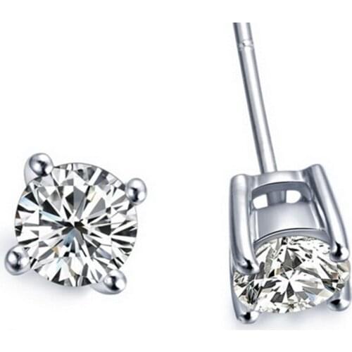Splendid Earrings 2CT/Piece Earrings Hearts and Arrows Moissanite Stud Women Sterling Silver Brand Jewelry Stud Earring Shin