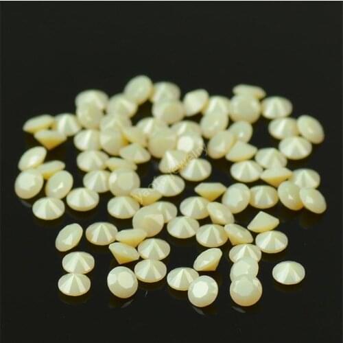 High Temperature Resistance 1000pcs/Lot 5A 0.8-6.0mm Lvory Color Round Machine Cut Synthetic Gems Nano Stone For Wax Setting