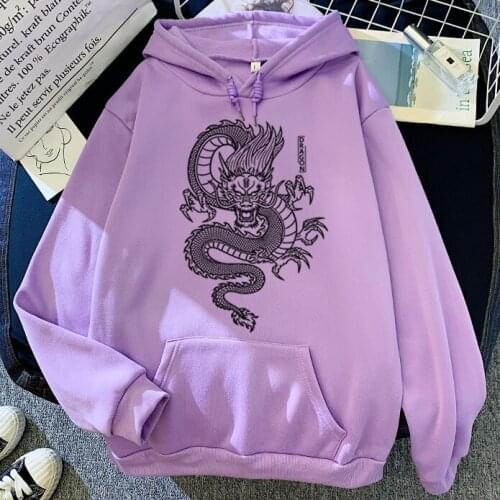 2021 Chinese Dragon Print Hoodies Men Women Sweatshirts Pullovers Unisex Long Sleeves Streetwear Oversized Casual Hoody