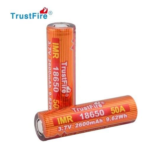TrustFire 3.7V 50A 2600mAh 18650 Rechargeable Lithium Li-ion Battery with Safety Relief Valve for LED Flashlight Headlamp