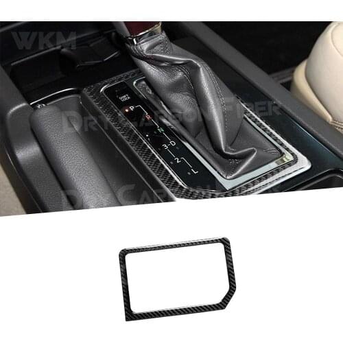 Carbon Fiber Car Gear Shift Panel Trim Frame Cover Decal Sticker For Toyota Land Cruiser Prado 2010-2018 Interior Accessories