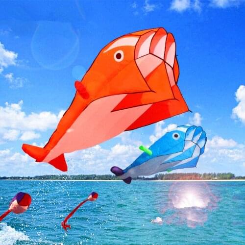 Free shipping large soft kite dolphin kite outdoor flying toys ripstop nylon fabric cerf volant poisson single line kite power