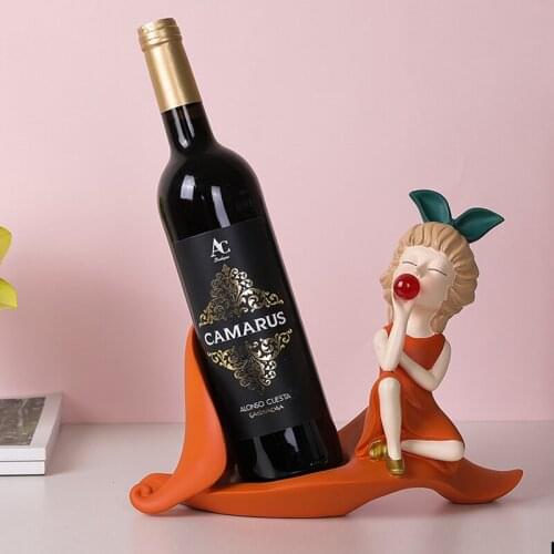WEILEAD Resin Nordic Bubble Girl Wine Rack Modern Figurines Interior Home Decoration Accessories Creative Shelf Bottle Holder