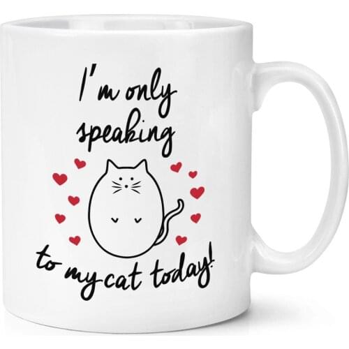 I'm Only Speaking To My Cat Today Cup Kitten Funny Crazy Cat Lady Mug