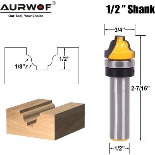 1pc 12mm 1/2" Shank Faux Ogee Router Bit C3 Carbide Tipped Woodworking Cutters 12.7mm Wood Milling Cutter Carving MC03073