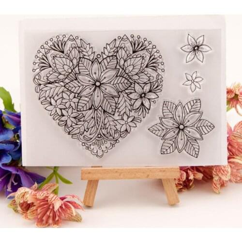 1pc Kawaii Love Heart Transparent Clear Silicone Stamp Seal Diy Scrapbooking Rubber Stamping Coloring Diary Decoration Reusable
