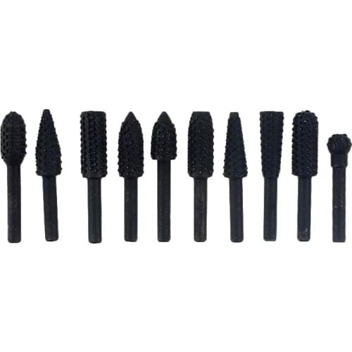 10pcs Hss Rotary Files Burr Drill Rotary Rasp Burr Electric Grinder Set 6mm 1/4" Metal Plastic Wood Drill Grinder Drill Rasp