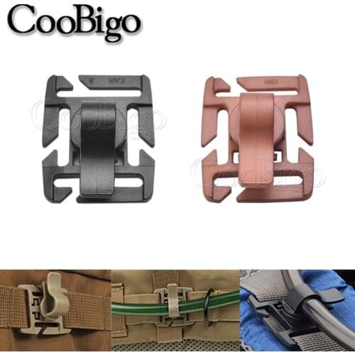 Rotatable Drinking Tube Clip Molle Hydration Bladder Straw Hose Trap Camelbacks Water Pack Bag Webbing Clamp Outdoor Tools 10pcs
