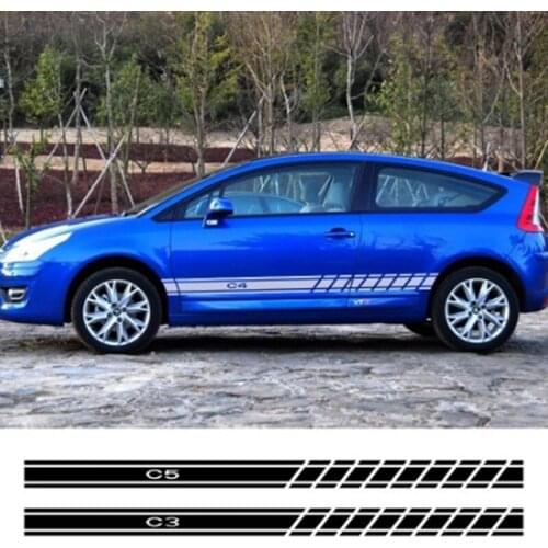2pcs Car Stickers Exterior Details Auto Trunk Side Vinyl Film For Citroen C4 C1 C5 C3 C6 C-ELYSEE VTS Car Body Decor Decals Car