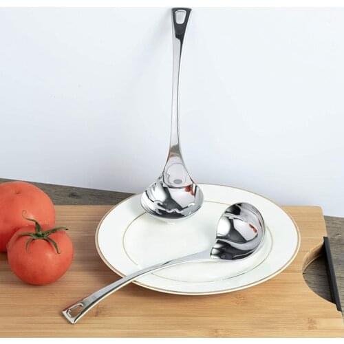 MLGB 2 Pieces Gravy Bowl Small Soup Spoon Slotted Spoon Set Stainless Steel Slotted Seasoning Spoon Dish Set