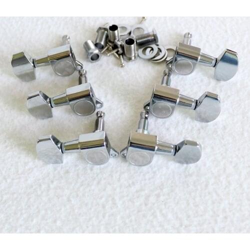 3+3 1set closed Chrome acoustic guitar machine heads fit for 10mm electric guitar tuner holes