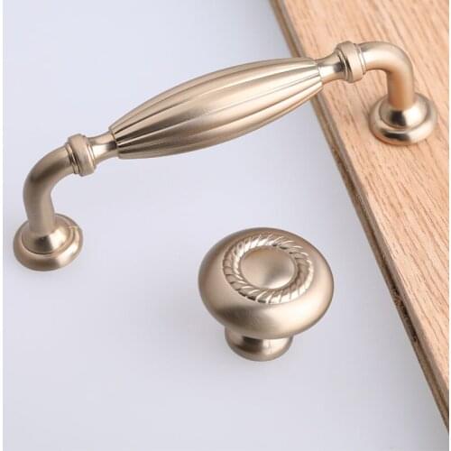 96mm modern simple fashion solid brushed Champagne kitchen cabinet dresser wine cabinet drawer handle pull knob