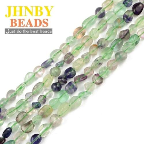 JHNBY Fuorite Natural Stone Irregular Gravel 4~7mm spacers Loose beads for Jewelry making bracelet necklace DIY accessories 15