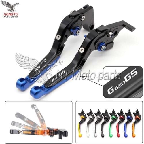 CNC Motorcycle With Logo Telescopic folding Adjustable Motorbike Brake Clutch Levers For BMW G650GS G650 GS G 650GS 2008-2014