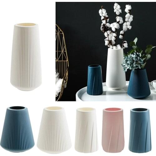 Decorative Plastic Flower Vase Dry Flower Arragenment Pot Housewarming Gift Tabletop Plant Container Dried Flower Arrangement