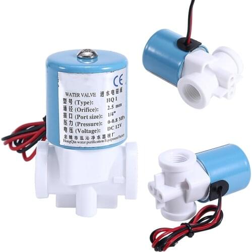 G1/4" Solenoid Valve Plastic Normally Closed 2 Way 12V DC 0-120PSI 0-0.8MPa Electric Control Valve For Water Dispenser Mayitr