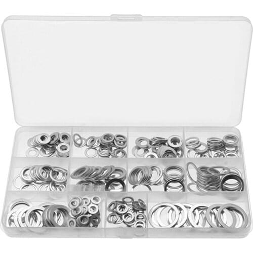 HOT-320 Pcs Boxed Sealing Washer, High Temperature Resistant Aluminum Washer Combination, Corrosion Resistant Flat Washer