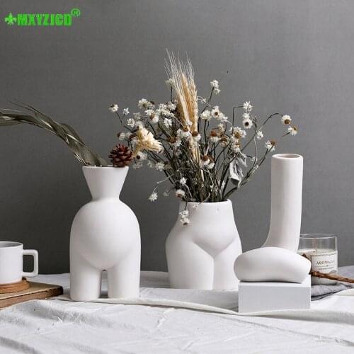 Hot Sale Europe Modern Abstract Body Art Vase Flower Pot Ceramic Ornaments Photo Props Wedding Living Room Home Decoration Gift