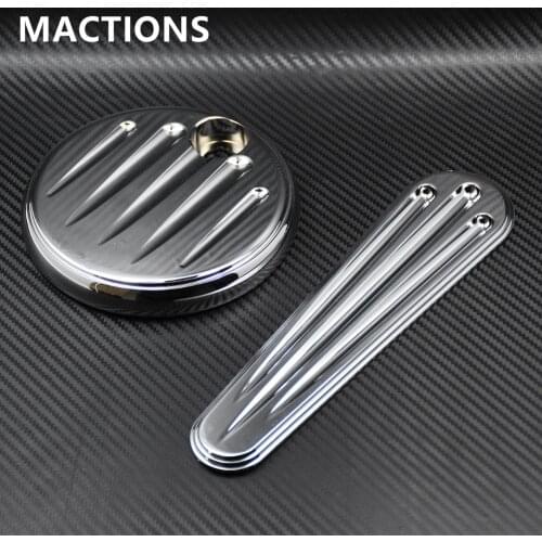 Motorcycle Chrome Track Dash Cover Insert & Fuel Tank Console Door cover For Harley Touring Street Glide Road Glide 2008-2015