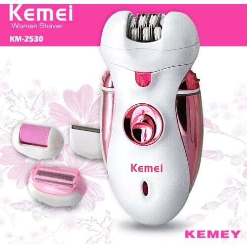 Kemei Multi-function Rechargeable Electric Ladies Hair Removal Device Razor Beauty Care Tools for Women To Use KM-2530