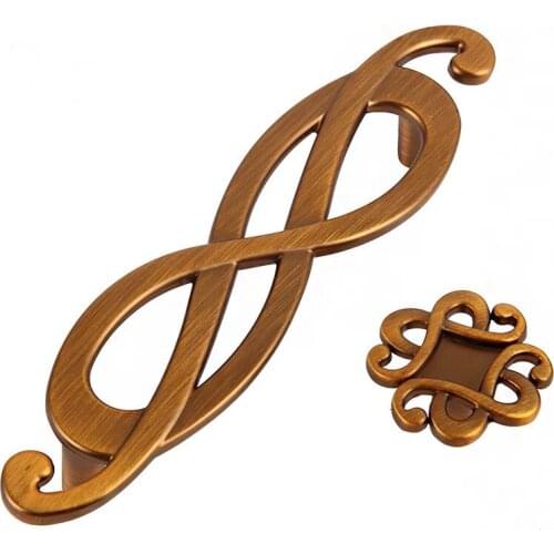 Coffee Kitchen Cabinet drawer Pulls3.8"Antique Brass Zinc Alloy Dresser cupboard Knobs Vintage Furniture door Handles Pulls 96mm