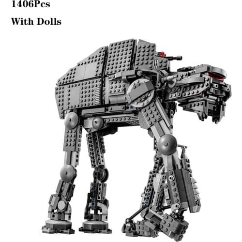 New 1406PCS 5 FIGURES Star Space Wars Heavy Assault Walker AT-M6 Figures Model 75189 Building Block Brick Kid Toy Gift Birthday