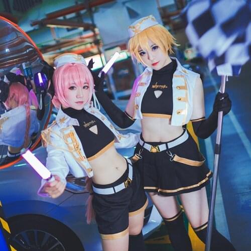 Fate/Apocrypha FGO Cosplay Type Moon Racing Joan of Arc and Astolfo Cosplay Costume Uniforms Racing Suits Christmas Costumes