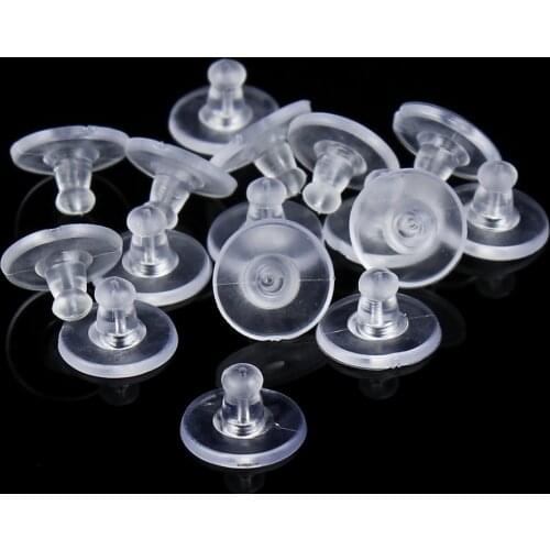 100pcs/lot Earrings Rubber Earring Back Silicone Round Ear Plug Blocked Caps Earrings Back Stoppers Supplies for jewelry DIY Ear