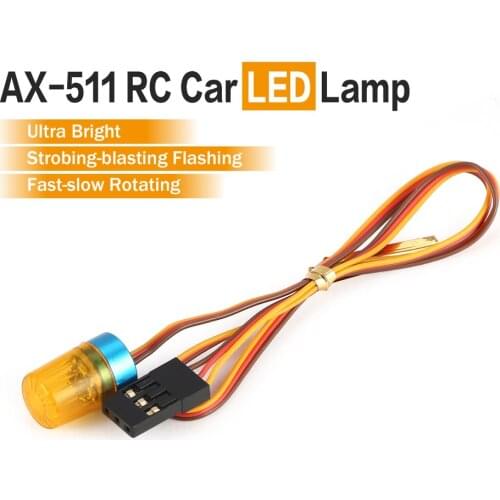 AX-511 Circular Ultra Bright LED Light Strobing-blasting Flashing Fast-slow Rotating Mode RC Police Firefighting Ambulance Car