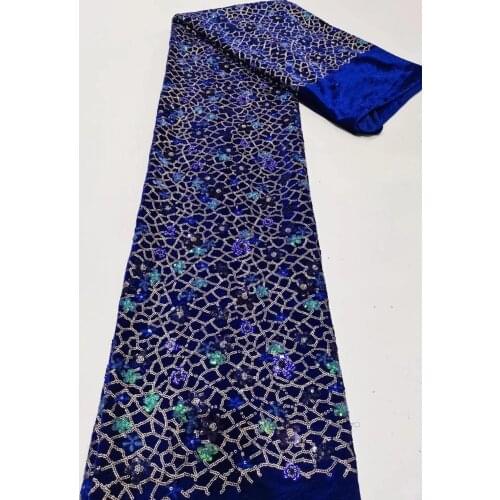 Hot Sale Nigerian Sequins Velvet Lace Fabrics Mesh Lace African Fabric Lace With Sequins For Women Wedding Party Dress materials