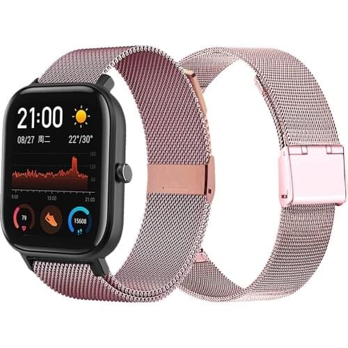 20mm/22mm Metal band For Amazfit GTS/2e/2/GTS2 Mini/GTR 42mm/47mm/GTR2/2e/stratos 2/3 Sport Watch Bracelet Amazfit bip strap