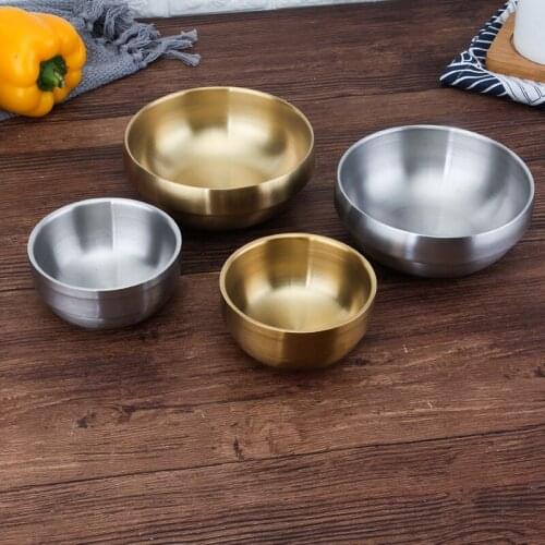 6 304 stainless steel dinner bowls, home cooking soup bowls, dessert bowls, golden pumpkin bowls and childrens bowls