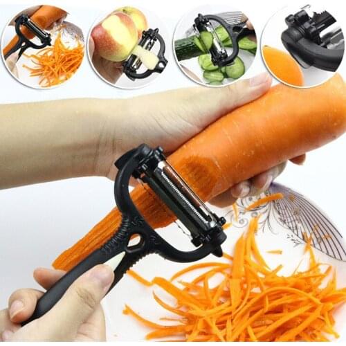 Multifunctional 360 Degree Rotary Apple Potato Peeler Vegetable Cutter Fruit Melon Planer Grater Kitchen Gadget 3 Blades Peeler