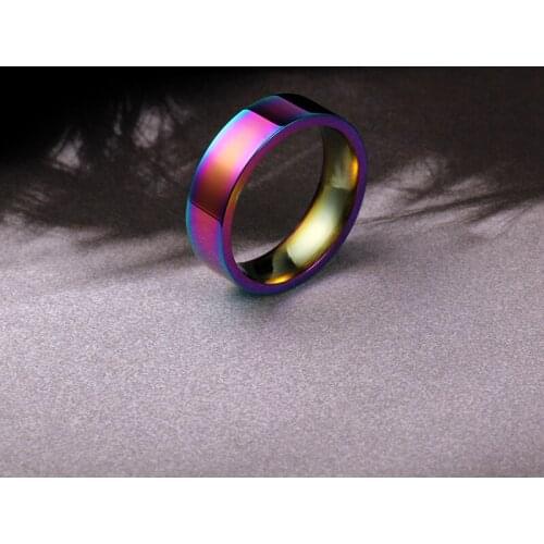 MOREDEAR 6mm Rainbow Color Titanium Steel Rings For Men and Woman Wholesale XY-R41
