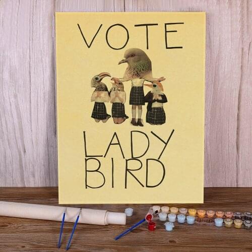 Vintage Movie Lady Bird Retro Painting By Numbers Package Oil Paints 50*70 Painting On Canvas Paintings Children Art