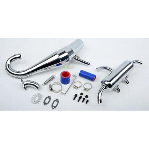 Silencing Exhaust Pipe Set Fit for 1/5 Losi 5ive T Rovan LT KingmotorX2