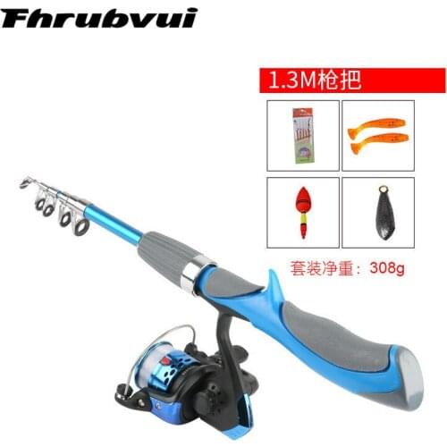 1.3m Fishing Rod Set Carbon Fiber Alloy Winter Ice Fishing Pole Spinning Reel 5:1:1 Soft Bait Fishing Combo