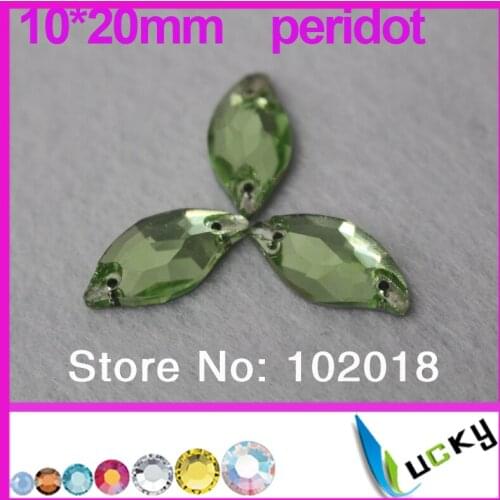 2016 New!Freeshipping 112pcs 10*20mm sew on rhinestones number 3073# Peridot strass crystal beads Mermaid for wedding dress
