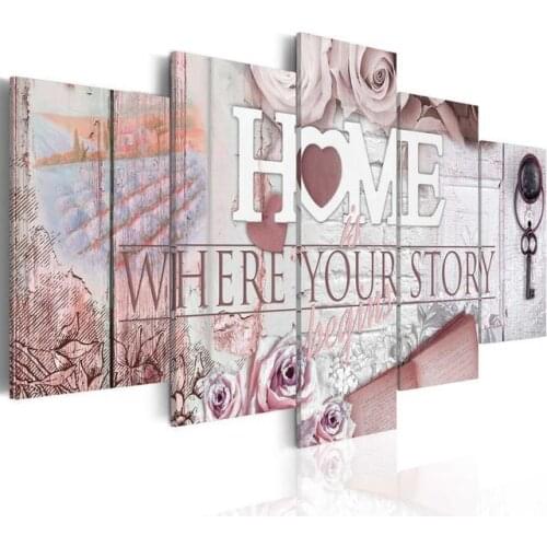 2021 New Canvas Paintings for Sweet Home Wall Art Print Modern Canvas Wall Painting Home Decoration Gift for Love 5 Pcs /sets