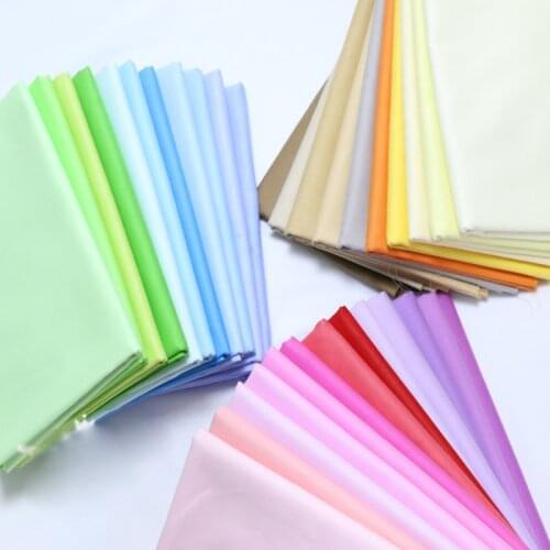 Solid Pure 35 Colors DIY twill cloth 100% cotton fabric patchwork tecidos sewing baby apparel quilting handwork decor tissue