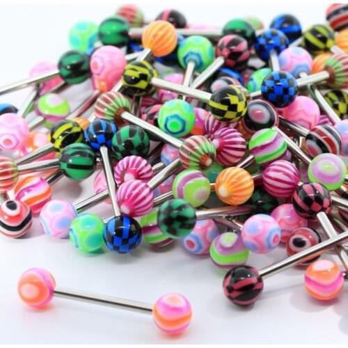 10PCS Mix Stainless Steel Tongue Rings Piercing Jewelry Nipple Lip Labret Ring Belly Button Ring Wholesale Piercing for Women