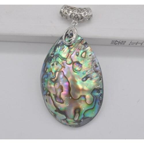 Natural New Zealand Abalone Shell Bead Pendant Jewelry S154