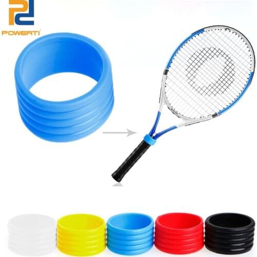 Powerti 10pcs/lot Tennis Racket Handles Rubber Ring Grip for Tennis Racket with Mix Color
