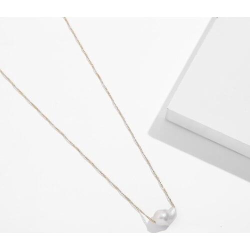 Simple Irregular Big Pearl Pendants Necklace Minimalist Water Drop Imitation Pearl Choker Necklace Elegant Charm Jewelry Bijoux